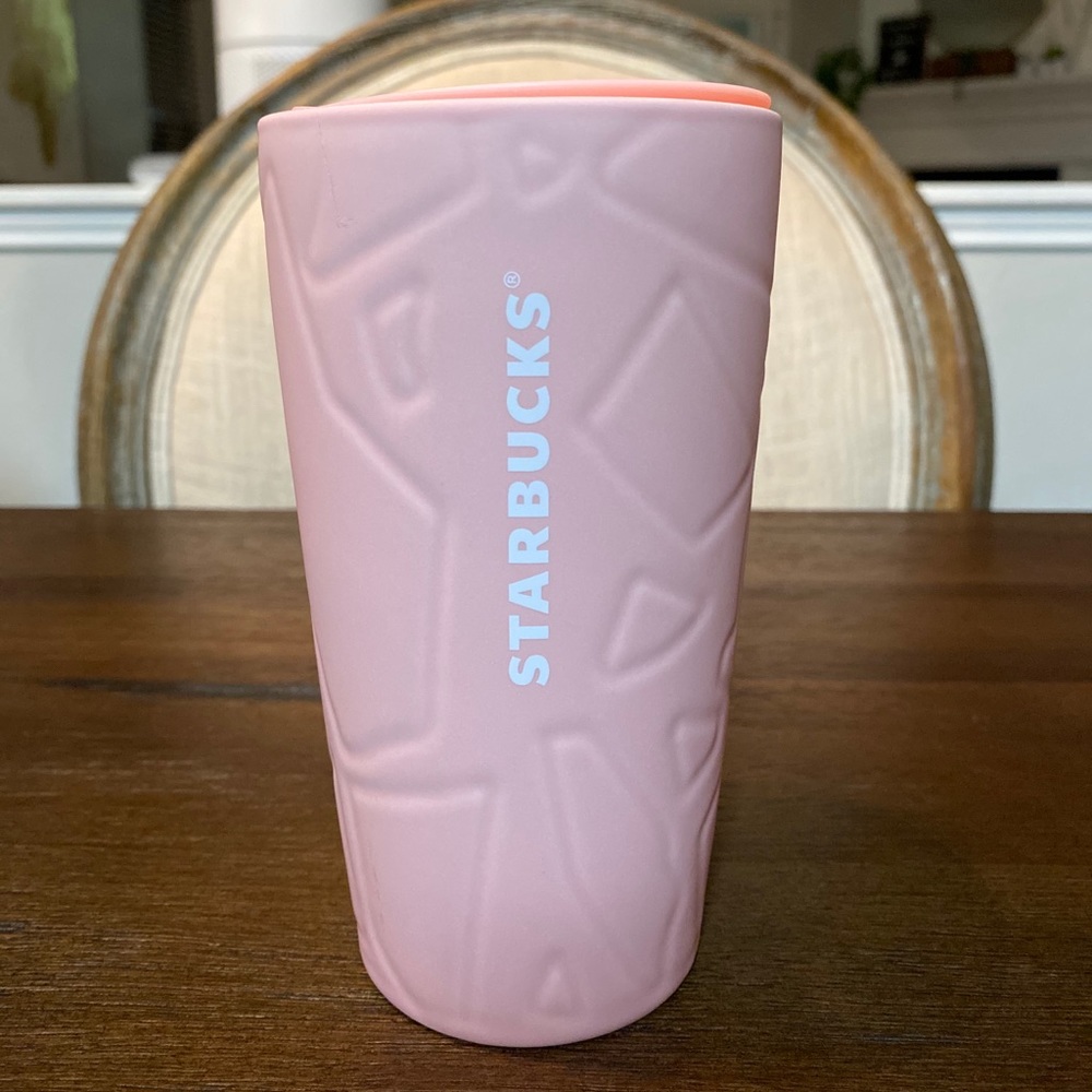 STARBUCKS SPRING 20 PINK CERAMIC 12oz TRAVEL MUG
